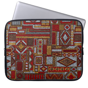 Sömlös mönster i lapptäcket stil. Embroied E Laptop Fodral