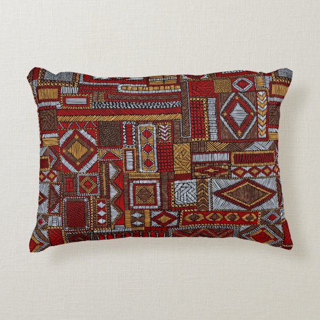 Sömlös mönster i lapptäcket stil. Embroied E Prydnadskudde (Framsidan)