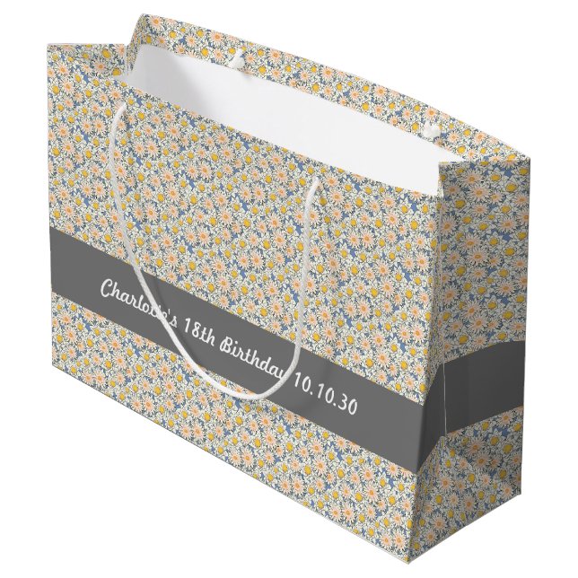 Sömlös Mönster i sommarblommor på Grått (Baksidan Vinklad)