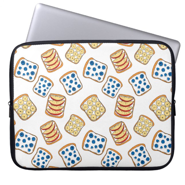 Sömlös mönster i toast laptop fodral (Framsidan)