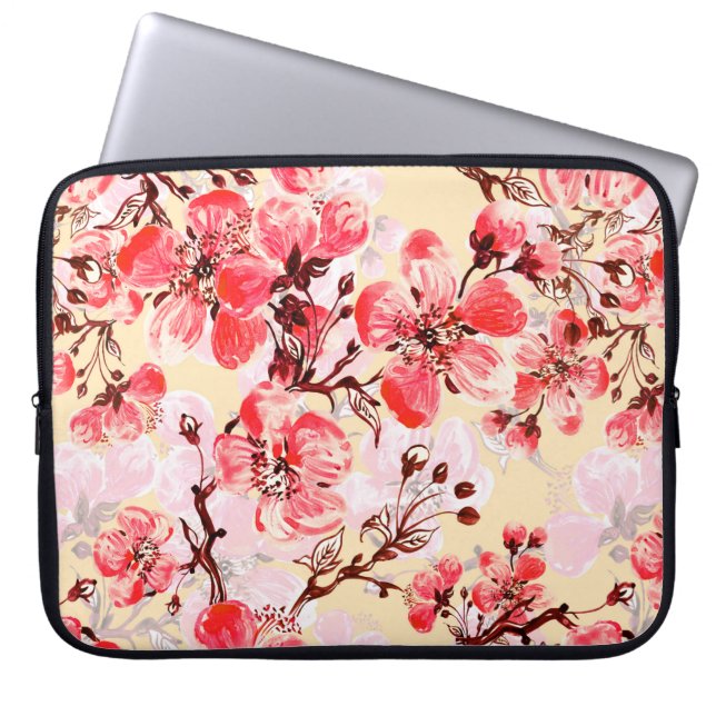 Sömlös mönster i vår blommor u laptop fodral (Framsidan)