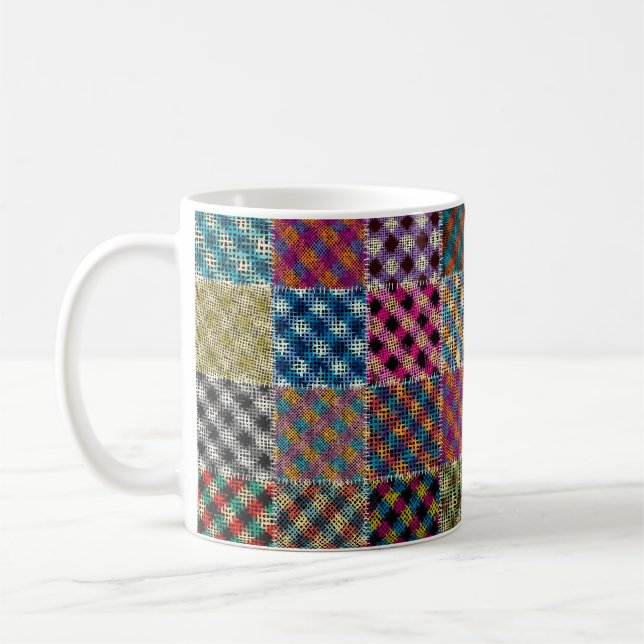 Sömlös mönster. Imitation av ett lappverk mönster Kaffemugg (Vänster)