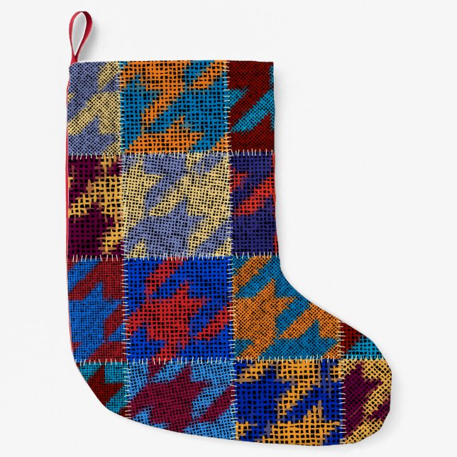 Sömlös mönster. Imitation av ett lappverk mönster Liten Julstrumpa (Framsidan)