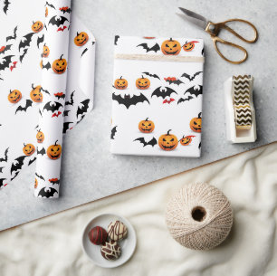 Sömlös Mönster Jack O'lantern Halloween Presentpapper