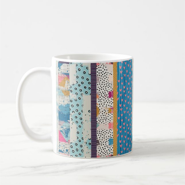 Sömlös mönster, lappverk.  kaffemugg (Vänster)