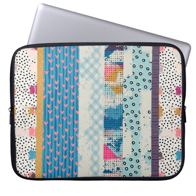 Sömlös mönster, lappverk.  laptop fodral (Framsidan)