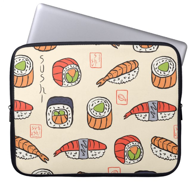 sömlös mönster laptop fodral (Framsidan)