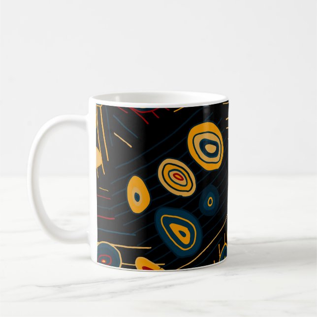 Sömlös mönster med abstrakt moderna dockor. Bri Kaffemugg (Vänster)