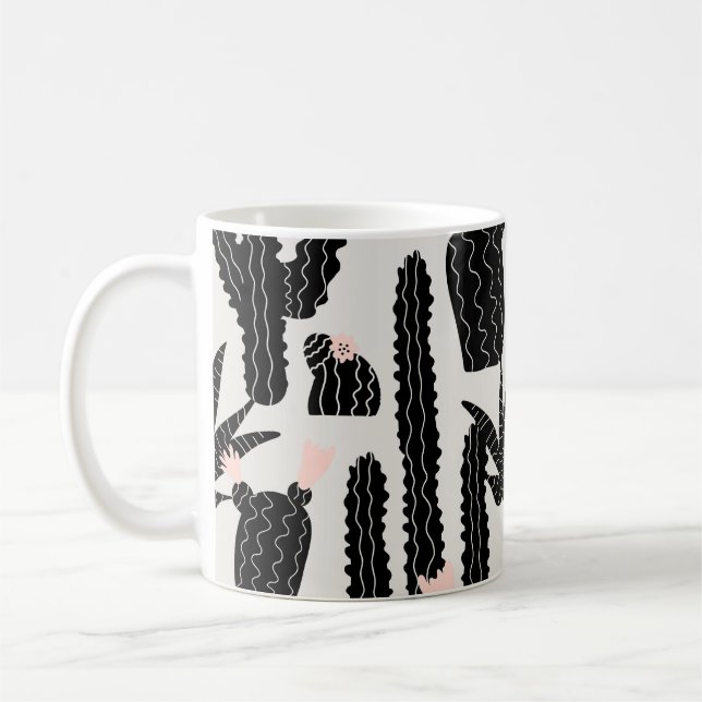 Sömlös mönster med accinillustration kaffemugg (Vänster)