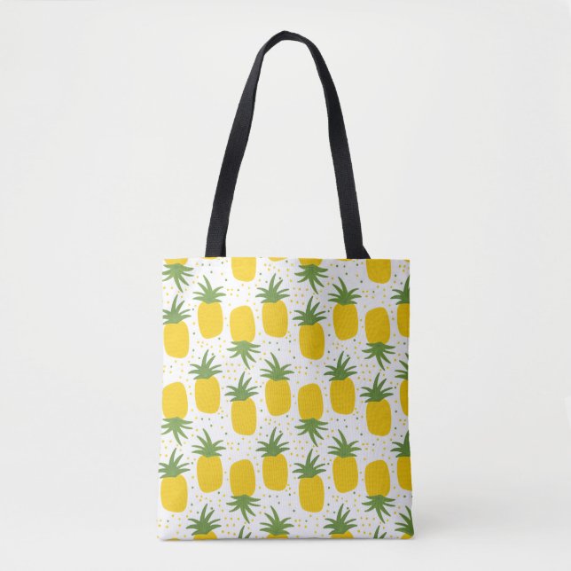 Sömlös mönster med ananas. Ananas gult Tygkasse (Framsida)