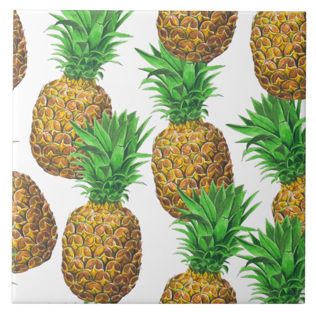 Sömlös mönster med ananas kakelplatta (Framsidan)