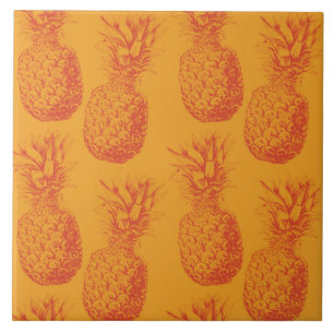 Sömlös mönster med ananas kakelplatta