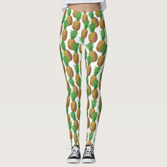 Sömlös mönster med ananas leggings (Framsida)
