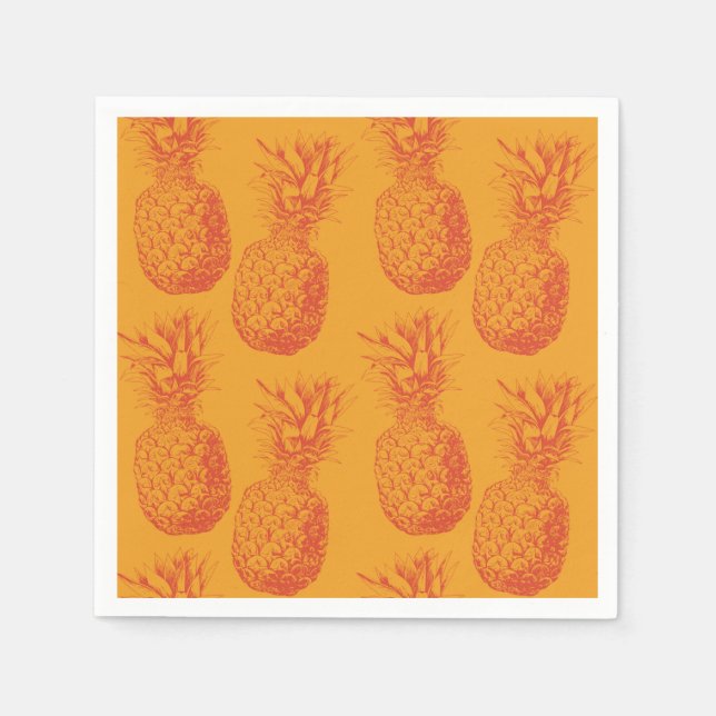 Sömlös mönster med ananas pappersservett (Framsidan)