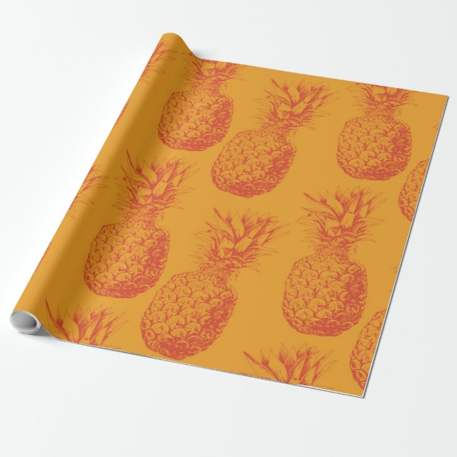Sömlös mönster med ananas presentpapper (Utrullad)