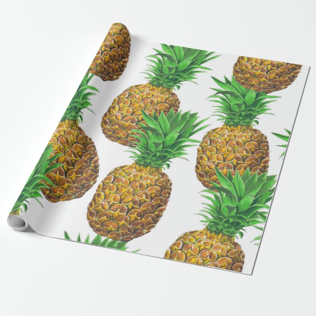 Sömlös mönster med ananas presentpapper (Utrullad)