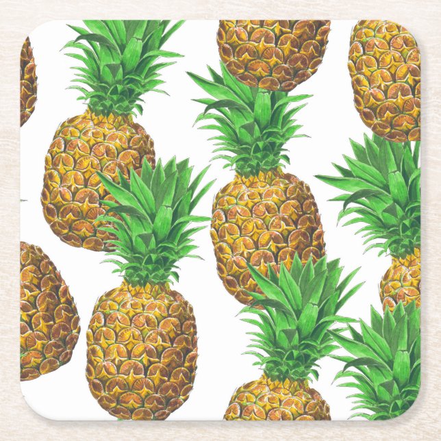 Sömlös mönster med ananas underlägg papper kvadrat (Framsidan)