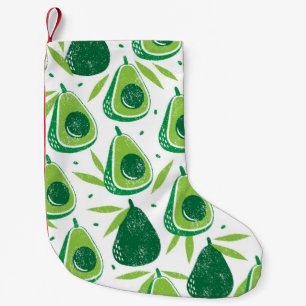 Sömlös mönster med avokado. Frimärke texturera Liten Julstrumpa