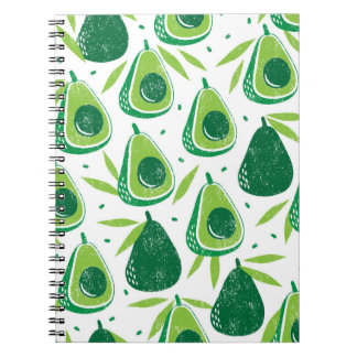 Sömlös mönster med avokado. Frimärke texturerade. Anteckningsbok