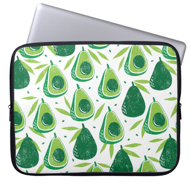 Sömlös mönster med avokado. Frimärke texturerade.  Laptop Fodral (Framsidan)