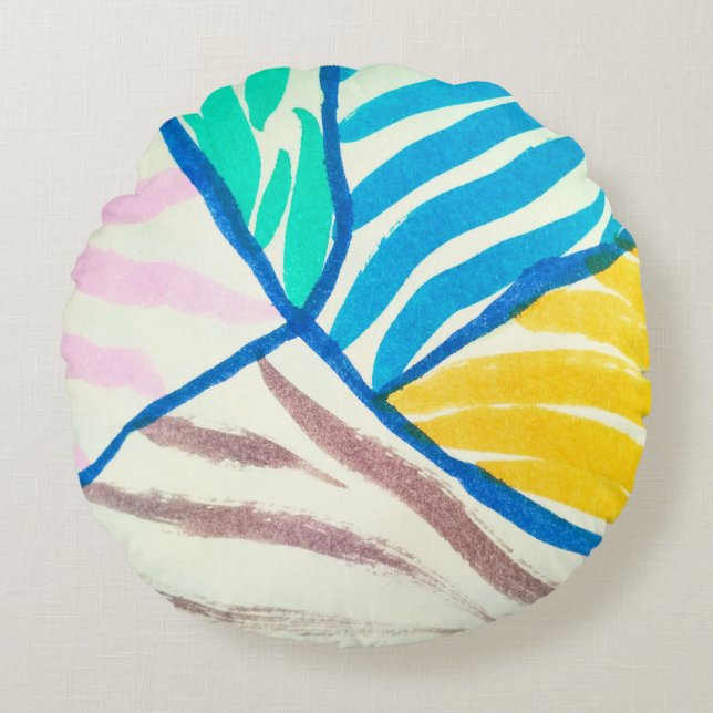 Sömlös mönster med avokado. Frimärke texturerade.  Rund Kudde (Framsidan)