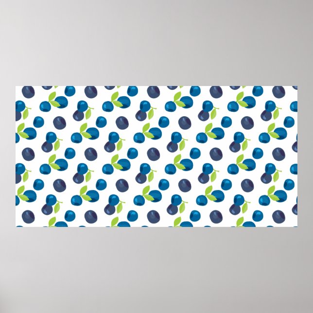 Sömlös mönster med bär poster (Framsidan)
