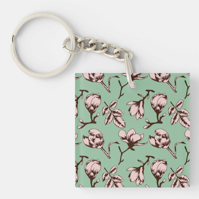 Sömlös mönster med blomknoppar från vår träd (Framsidan)