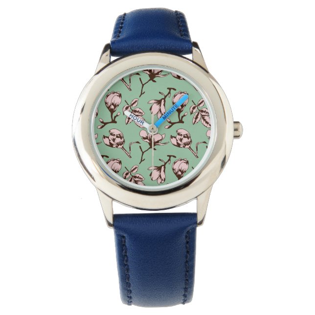 Sömlös mönster med blomknoppar från vår träd armbandsur (Framsida)
