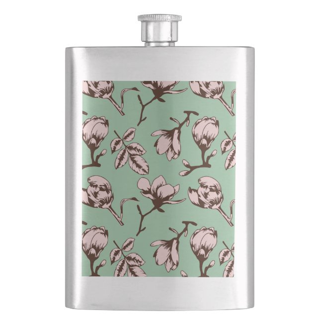 Sömlös mönster med blomknoppar från vår träd fickplunta (Framsidan)