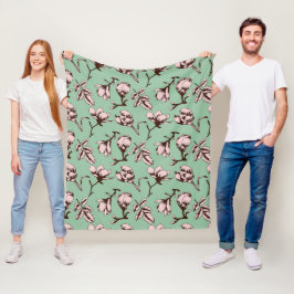 Sömlös mönster med blomknoppar från vår träd fleecefilt