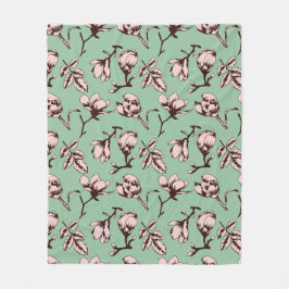 Sömlös mönster med blomknoppar från vår träd fleecefilt