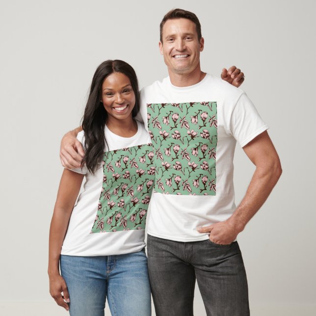 Sömlös mönster med blomknoppar från vår träd t shirt (Unisex)