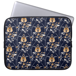 Sömlös mönster med blommor i stil. . Vin Laptop Fodral