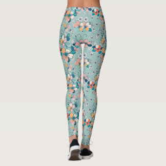Sömlös mönster med blommor leggings