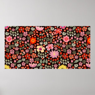 Sömlös mönster med blomstertulpaner poster