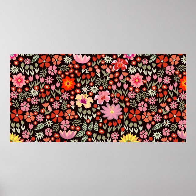 Sömlös mönster med blomstertulpaner poster (Framsidan)