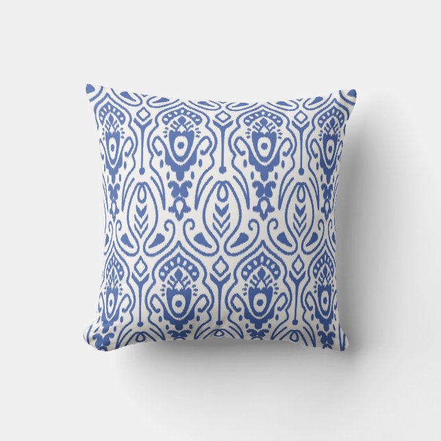 Sömlös mönster med broderier. Ikat Fabric. Eth Kudde (Framsida)
