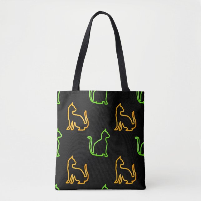 Sömlös mönster med catsabstract,animal,art,arti tygkasse (Framsida)