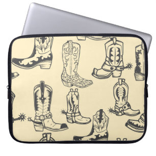 Sömlös mönster med cowboystövlar. cowboystövlar.. laptop fodral