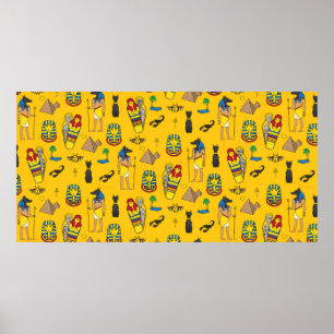 Sömlös mönster med egyptean inslag, såsom ett poster