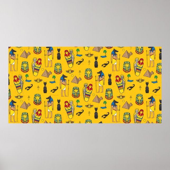 Sömlös mönster med egyptean inslag, såsom ett poster (Framsidan)