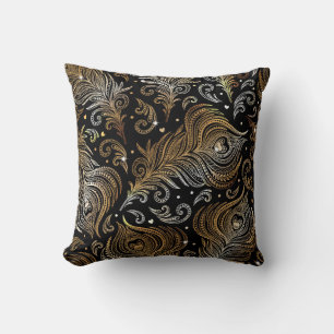 Sömlös mönster med fjädrar. Freehand d Kudde