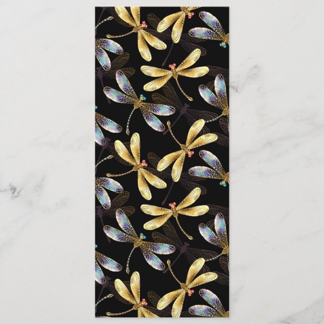 Sömlös Mönster med Golden Dragonflies Program (Framsida)