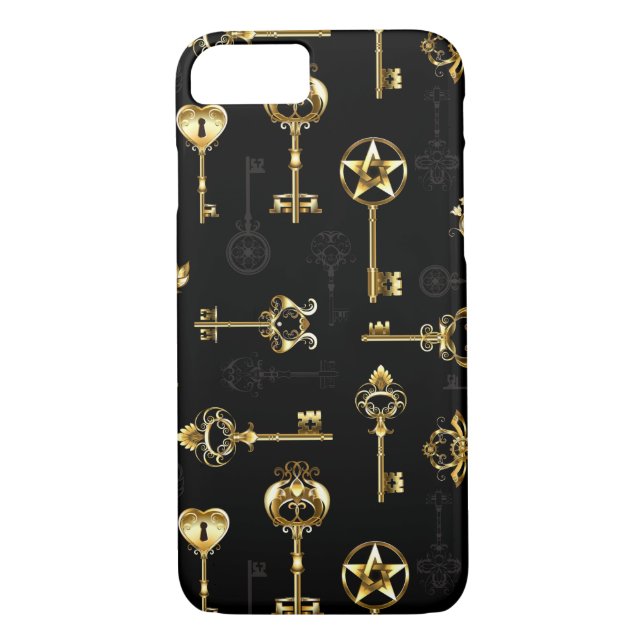Sömlös Mönster med Golden Nycklar Case-Mate iPhone Skal (Baksida)