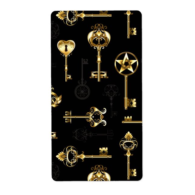 Sömlös Mönster med Golden Nycklar Fraktsedel (Framsidan)