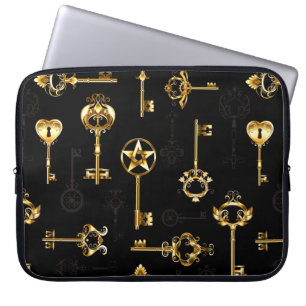 Sömlös Mönster med Golden Nycklar Laptop Fodral