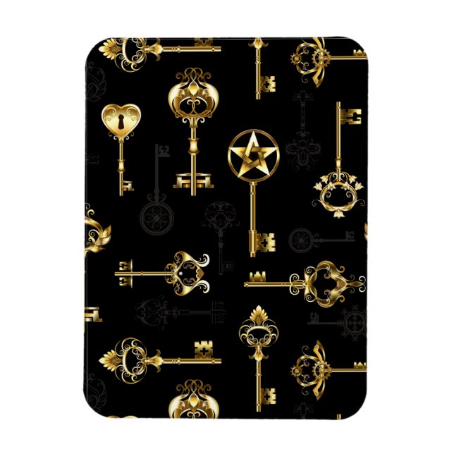 Sömlös Mönster med Golden Nycklar Magnet (Vertikal)