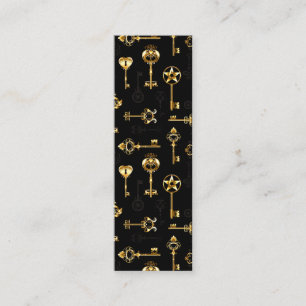 Sömlös Mönster med Golden Nycklar Mini Visitkort