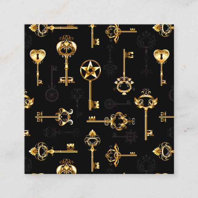 Sömlös Mönster med Golden Nycklar Tilläggskort (Framsida)
