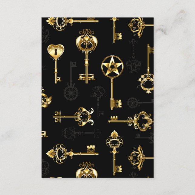 Sömlös Mönster med Golden Nycklar Tilläggskort (Framsida)